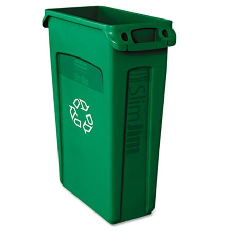 Rubbermaid 354007BE Slim Jim Recycling Container With Venting Channels Plastic 23 Gallons